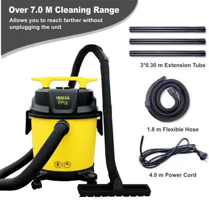 Inalsa Micro WD10 Wet & Dry Vacuum Cleaner with Reusable Dust Bag (Black, Yellow) Inalsa Micro WD10 Wet & Dry Vacuum Cleaner with Reusable Dust Bag (Black, Yellow)